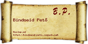 Bindseid Pető névjegykártya